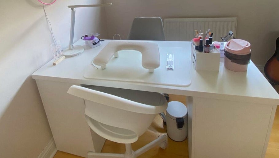 Comfortable nail station at Studio Mae Nails, Lucan, County Dublin, IE offering premium manicure services.