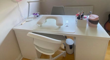 Comfortable nail station at Studio Mae Nails, Lucan, County Dublin, IE offering premium manicure services.