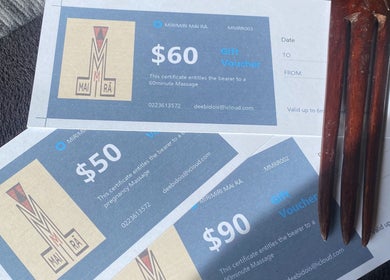 Mirimiri Mai Rā gift vouchers for massage services in Rotorua, Bay Of Plenty Region, NZ.