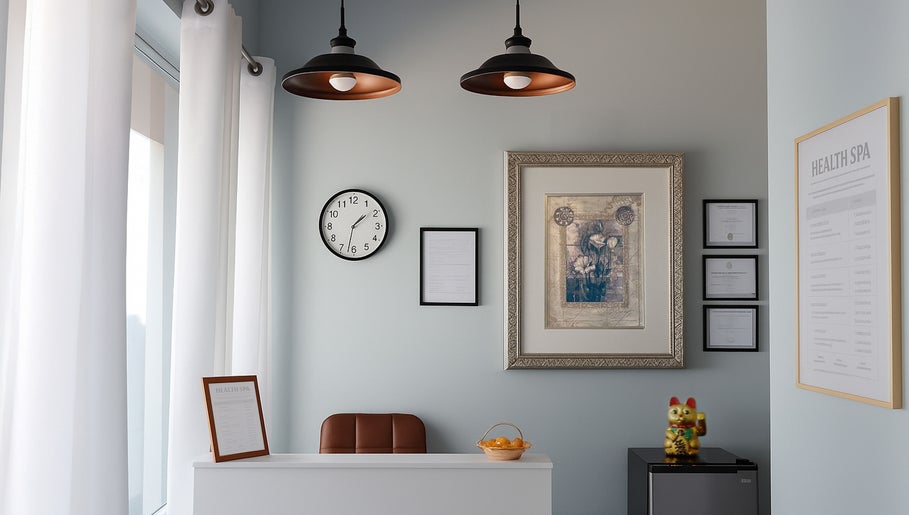 Reception at Releaf Massage & Health Spa, Mesa, Arizona, US with modern decor and calming ambiance.