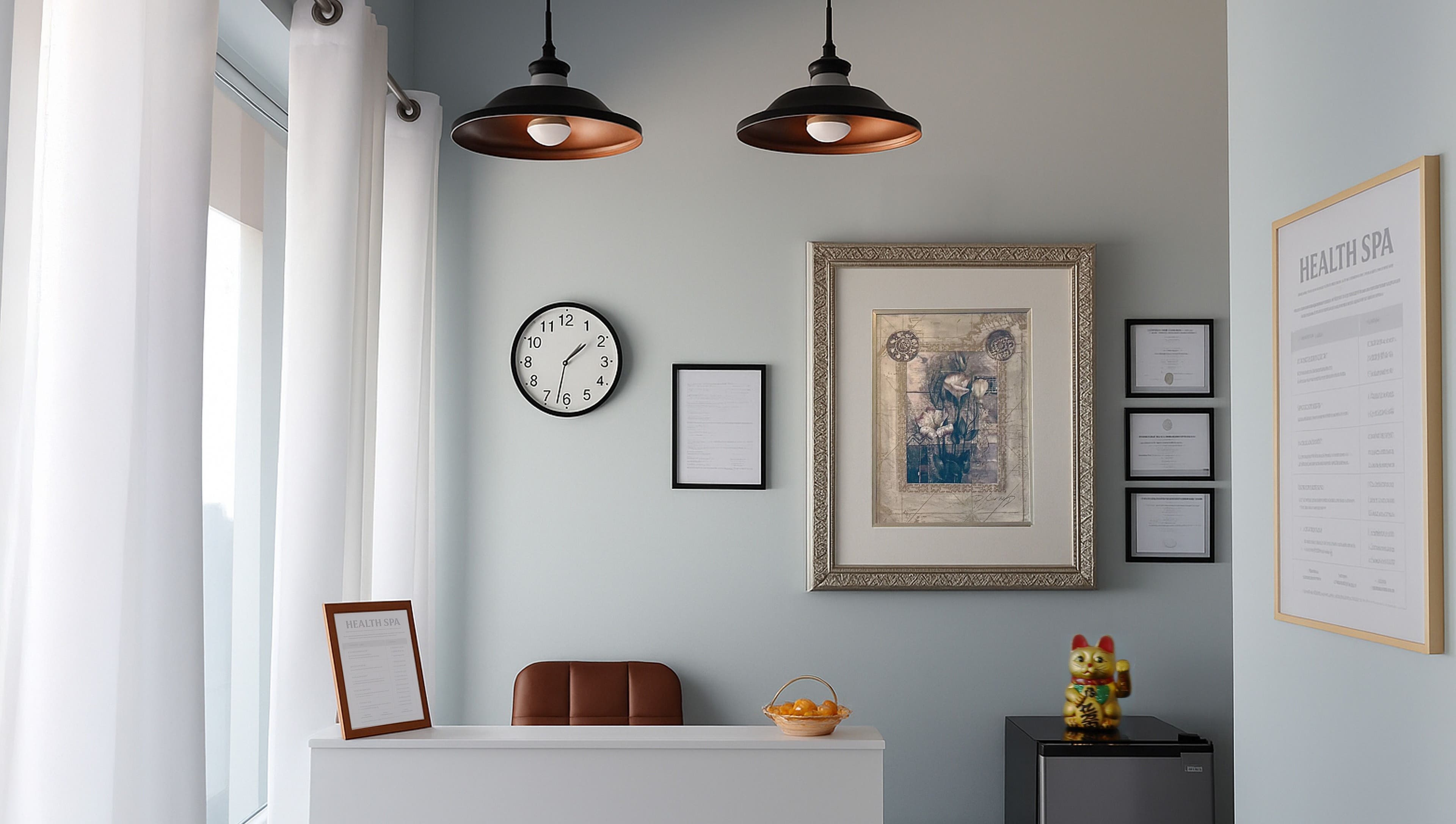 Reception at Releaf Massage & Health Spa, Mesa, Arizona, US with modern decor and calming ambiance.