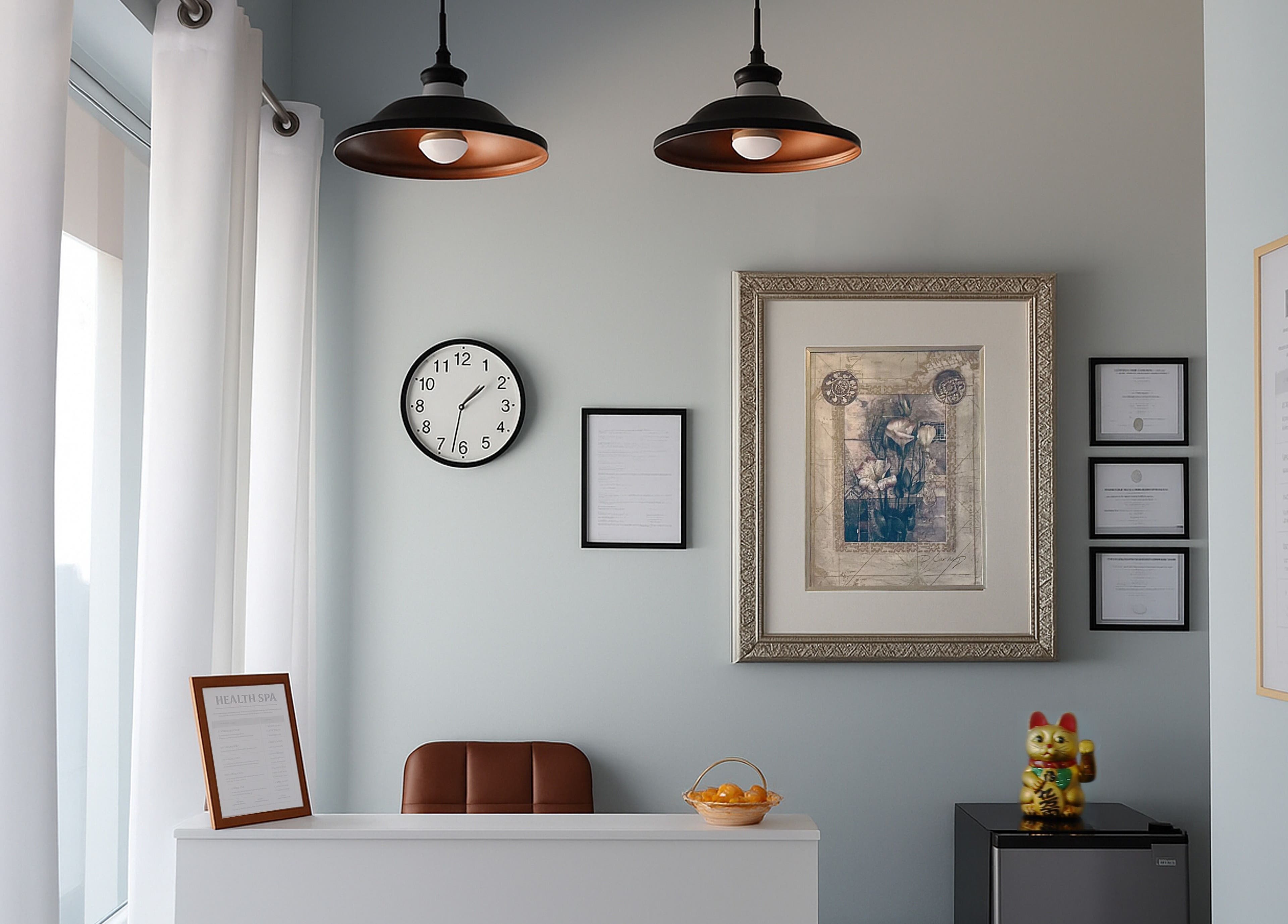 Reception at Releaf Massage & Health Spa, Mesa, Arizona, US with modern decor and calming ambiance.