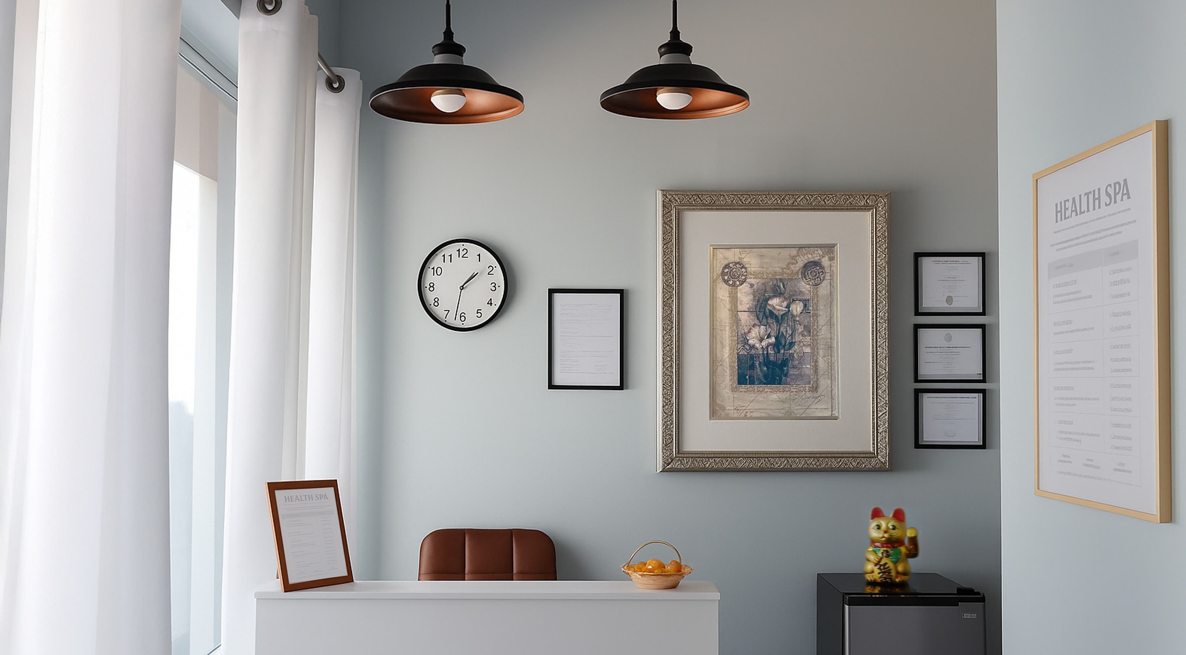 Reception at Releaf Massage & Health Spa, Mesa, Arizona, US with modern decor and calming ambiance.