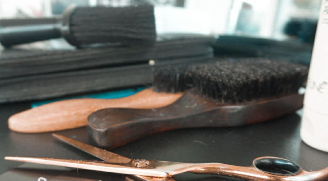 Close-up of barber tools at The Vigilante Barber, Erakala, Queensland, AU.