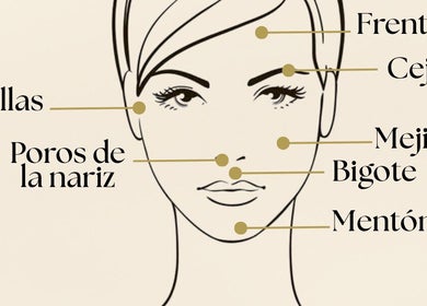Face mapping illustration from ¡Ay, Cera! Depilaciones in La Piedad De Cabadas, Michoacán, MX.