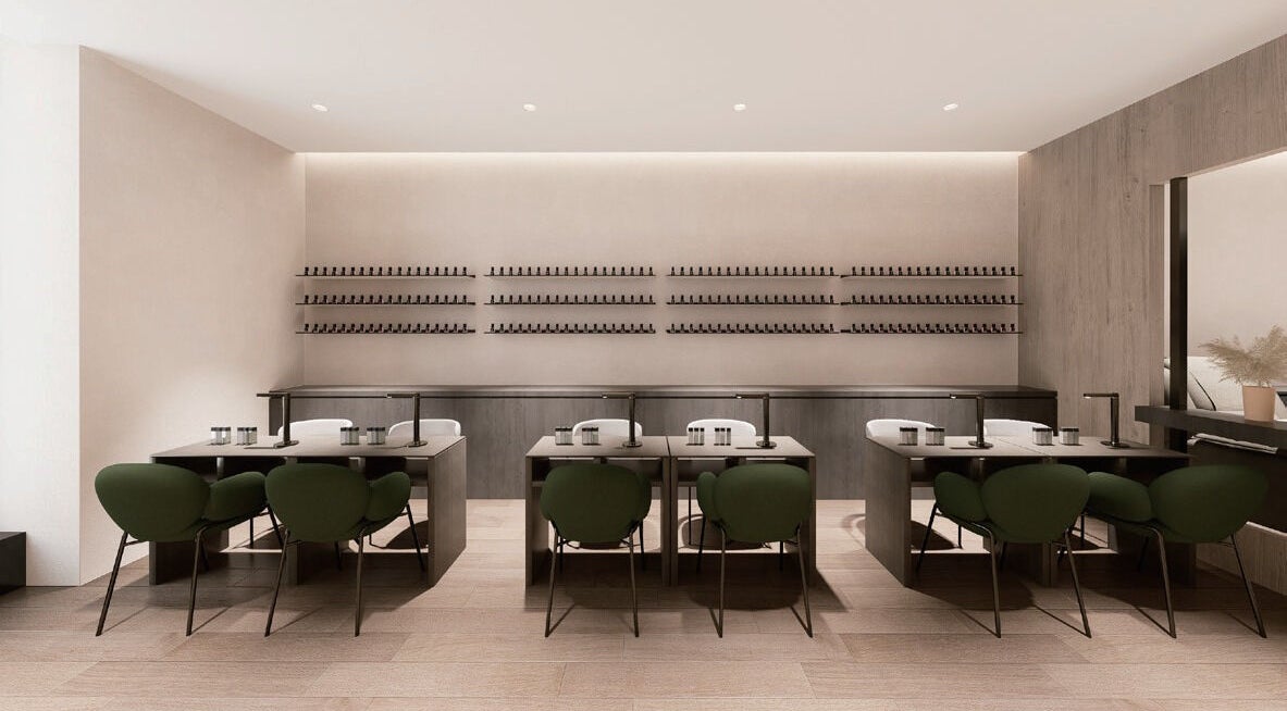 DFF Nail&Beauty, 位于新南威尔士州Burwood的现代美甲工作室内景。