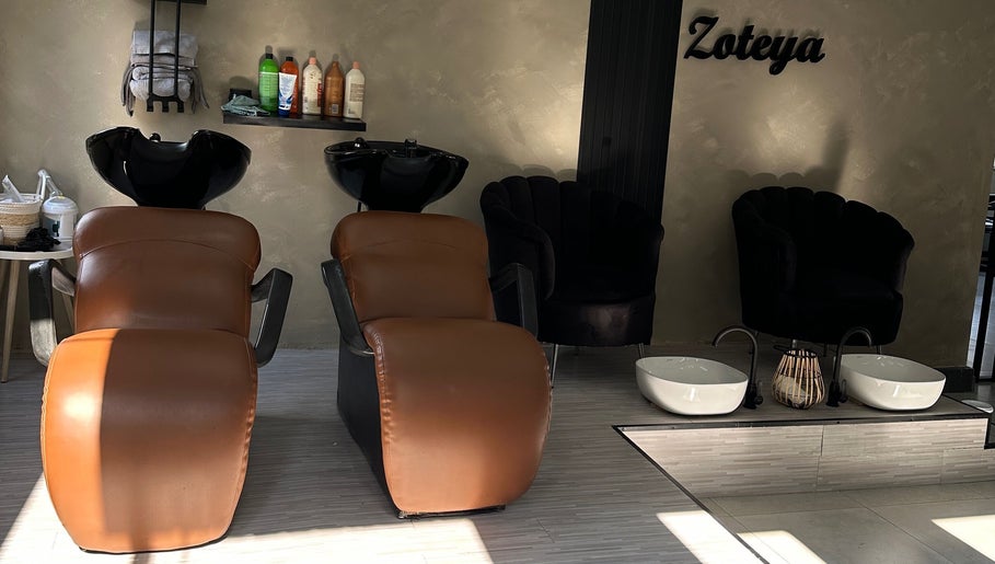 Luxurious chairs at Zoteya Beauty Salon, Sandton, Gauteng, ZA, offering a premium salon experience.