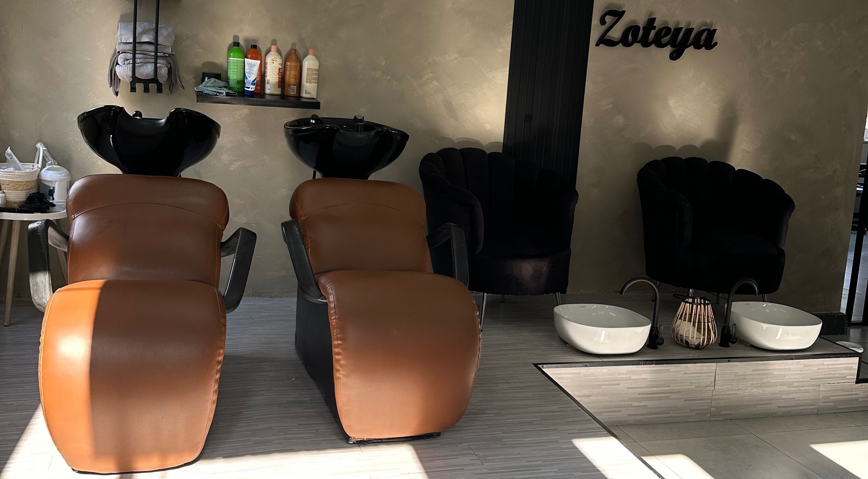 Luxurious chairs at Zoteya Beauty Salon, Sandton, Gauteng, ZA, offering a premium salon experience.