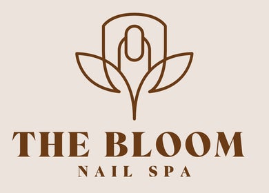The Bloom Nail Spa logo in Nelson, NZ, featuring a floral emblem design.