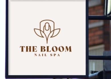 Elegant logo sign of The Bloom Nail Spa in Nelson, Nelson Region, NZ.