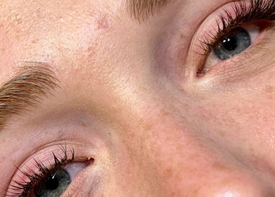 Close-up of expertly crafted lashes at AJ Lash & Brow, Bristol, England, GB showcasing natural beauty enhancement.