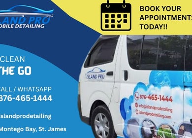 Island Pro Mobile Detailing in Montego Bay, St. James Parish offers convenient on-the-go car cleaning.