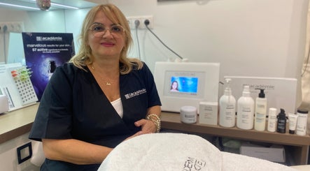 Expert skincare consultation at Christinebeauty, Budapest, Magyar, HU, showcasing a variety of beauty products.