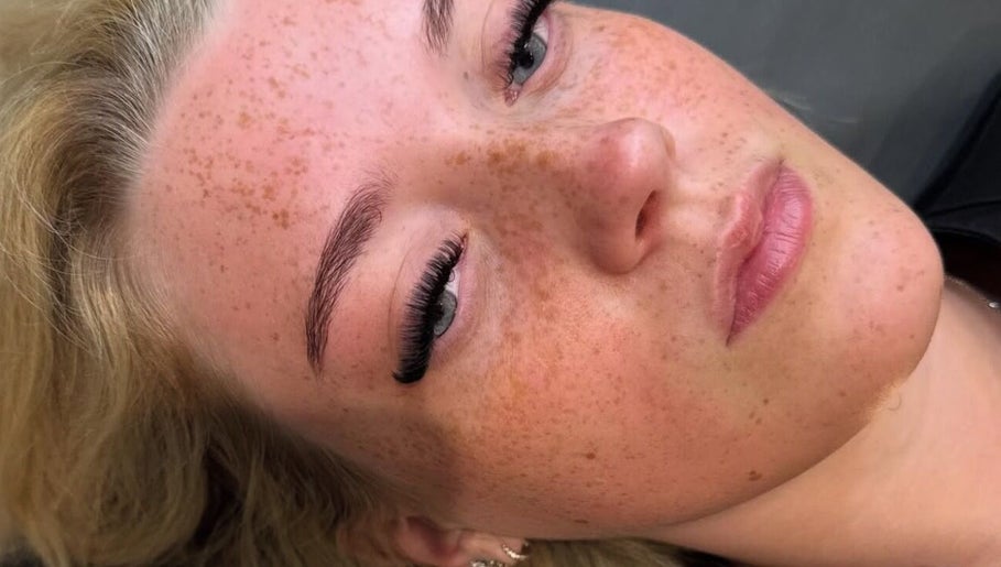 Close-up of elegant lash extensions at The Cosmetic Lounge - By Jordi, Blackburn, England, GB.