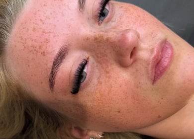 Close-up of elegant lash extensions at The Cosmetic Lounge - By Jordi, Blackburn, England, GB.