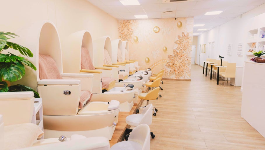 Elegant pedicure chairs at Laleh Nail and Beauty, Cape Town, Western Cape, ZA, showcasing serene ambiance.