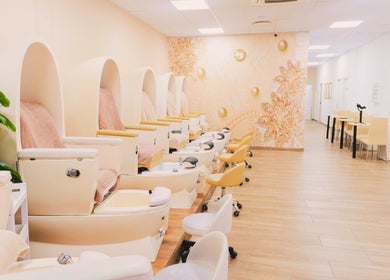 Elegant pedicure chairs at Laleh Nail and Beauty, Cape Town, Western Cape, ZA, showcasing serene ambiance.