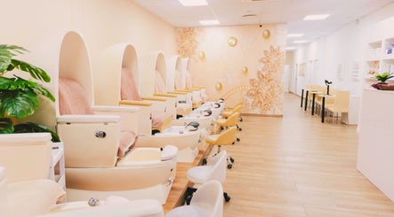 Elegant pedicure chairs at Laleh Nail and Beauty, Cape Town, Western Cape, ZA, showcasing serene ambiance.