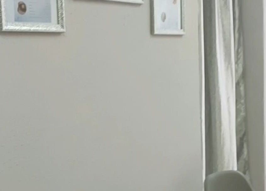 Detalhe de parede decorada em Orquídea Felicity, Setúbal, Setúbal, PT, com molduras elegantes.