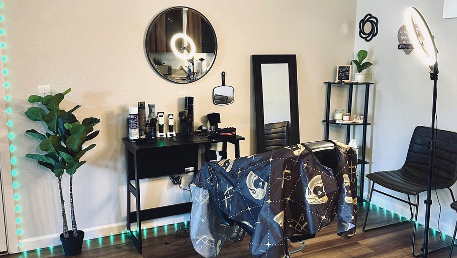 Elegant salon interior at Habesha Blendz, Portland, Oregon, US with stylish decor and professional equipment.