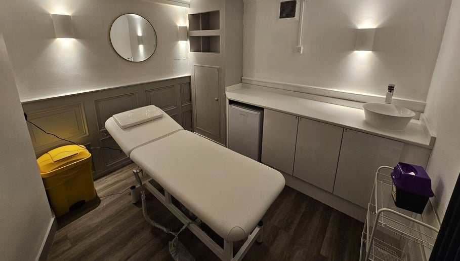 Modern treatment room at York Medical Aesthetics and Massage, York, England, GB. Elegant ambiance for relaxation.