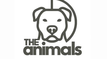 Λογότυπο του The Animals - Pet Grooming and More στην Αθήνα, GR, με σκίτσο ζώου.