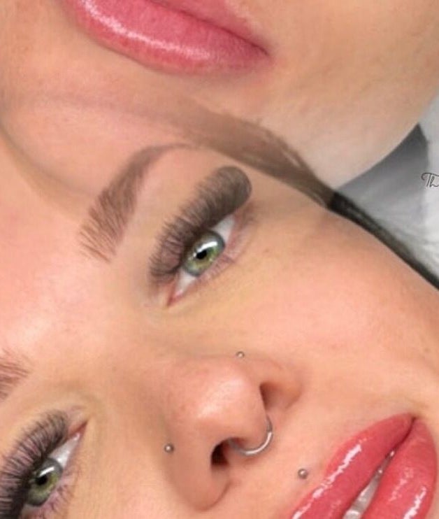Close-up of enhanced lashes and lips at CN Cosmetic Clinic, Baringa, Queensland, AU.