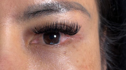 Close-up of luxurious eyelash extensions at Lash 'N' Wink Essence, Surrey, British Columbia, CA.