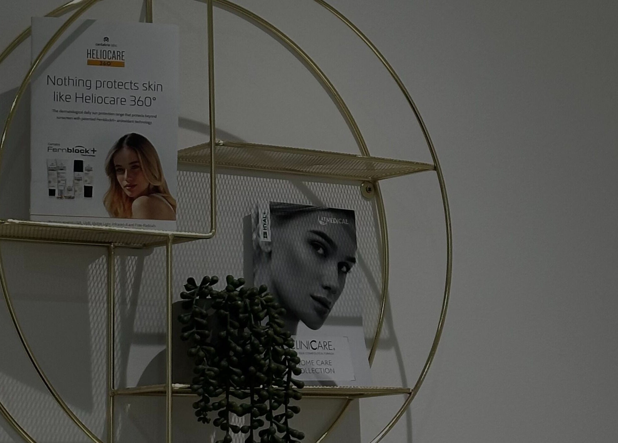 Modern skincare product display at Rhianne Orla Skin, Broxburn, Scotland, GB.