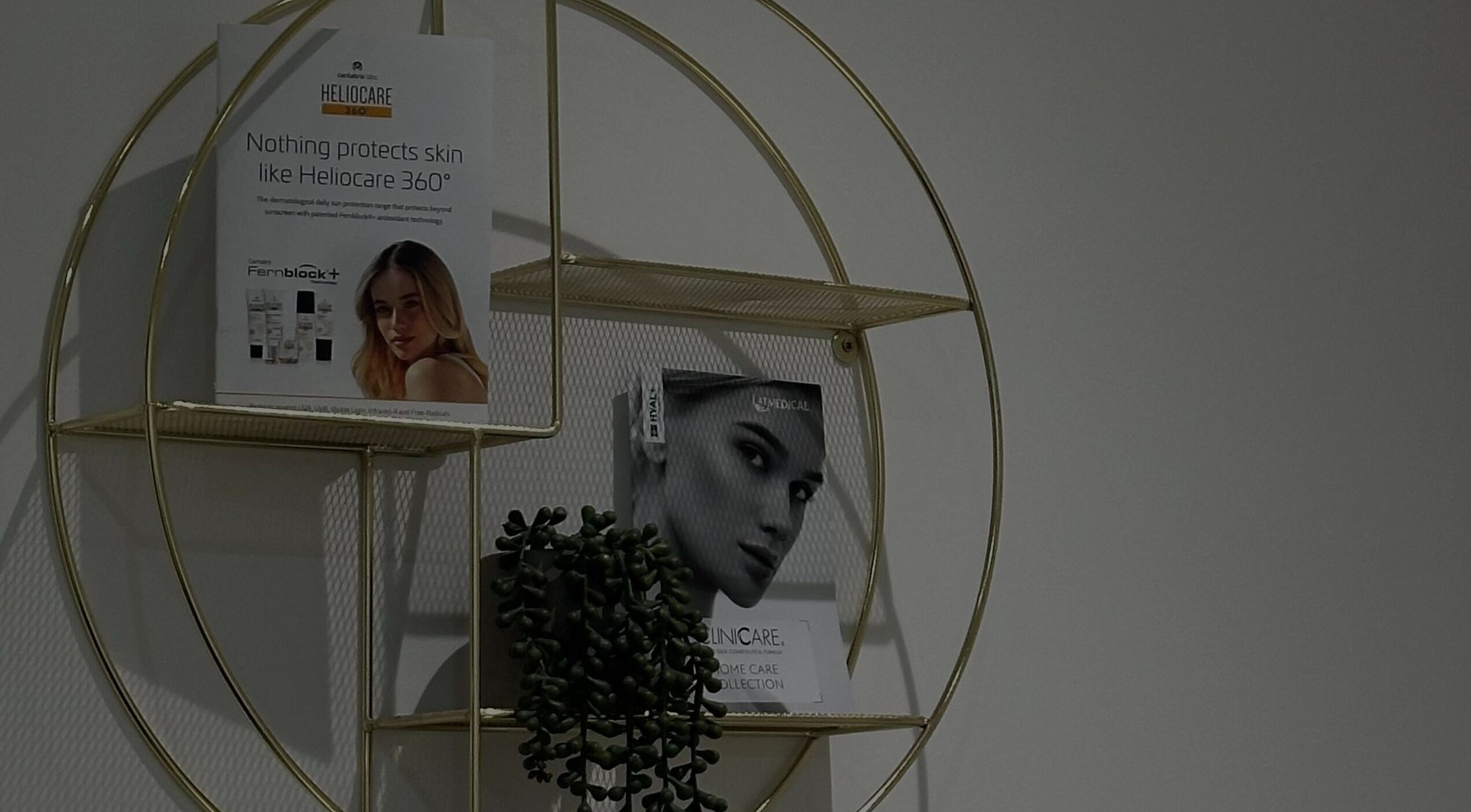 Modern skincare product display at Rhianne Orla Skin, Broxburn, Scotland, GB.