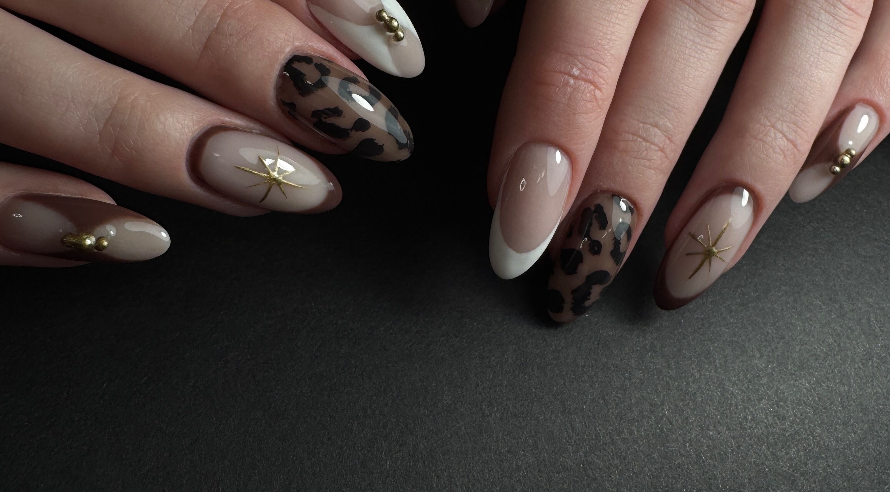 Модний манікюр з леопардовим дизайном в Sofiia’s Nagel Studio, Frankfurt Oder, Baden-württemberg, DE.