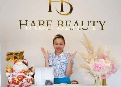 Reception area at HABE BEAUTY in Kangaroo Flat, Victoria, AU with welcoming decor and smiling staff.