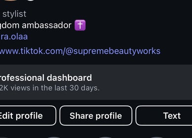 Professional dashboard view on Supremebeautyworks' TikTok page in Coventry, England, GB.