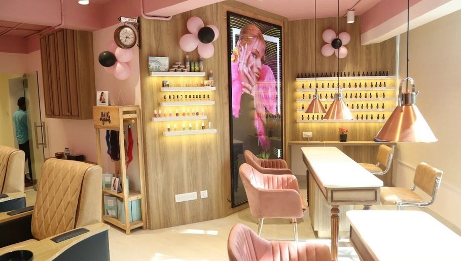 Elegant interior of Nails n Beyond Cathedral in Chennai, Tamil Nadu, IN with stylish seating and modern decor.
