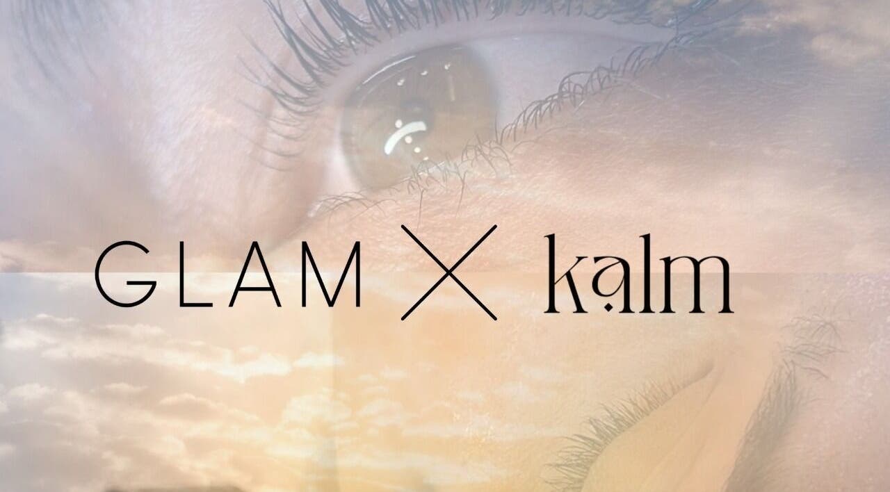 Tranquil atmosphere at GLAM x kalm, Beirut, LB, featuring serene sky reflection and calming eye detail.