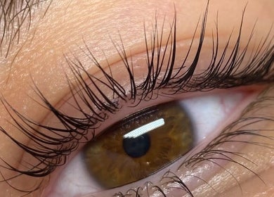Closeup of beautifully styled lashes at By Lana Lashes in Amman, Amman Governorate, JO.