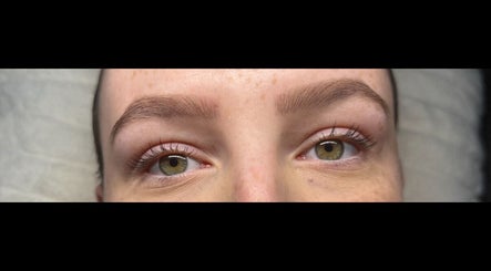 Close-up of expertly shaped brows at Arched Angel, Buckley, Wales, GB, showcasing beauty expertise.