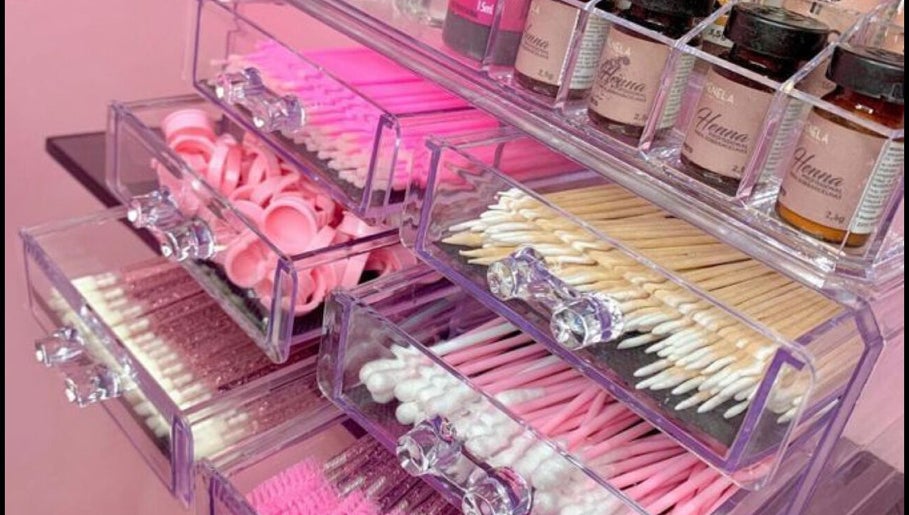 Beauty tools and henna jars at Unique Beauty Salon in Paramaribo, Paramaribo, SR.