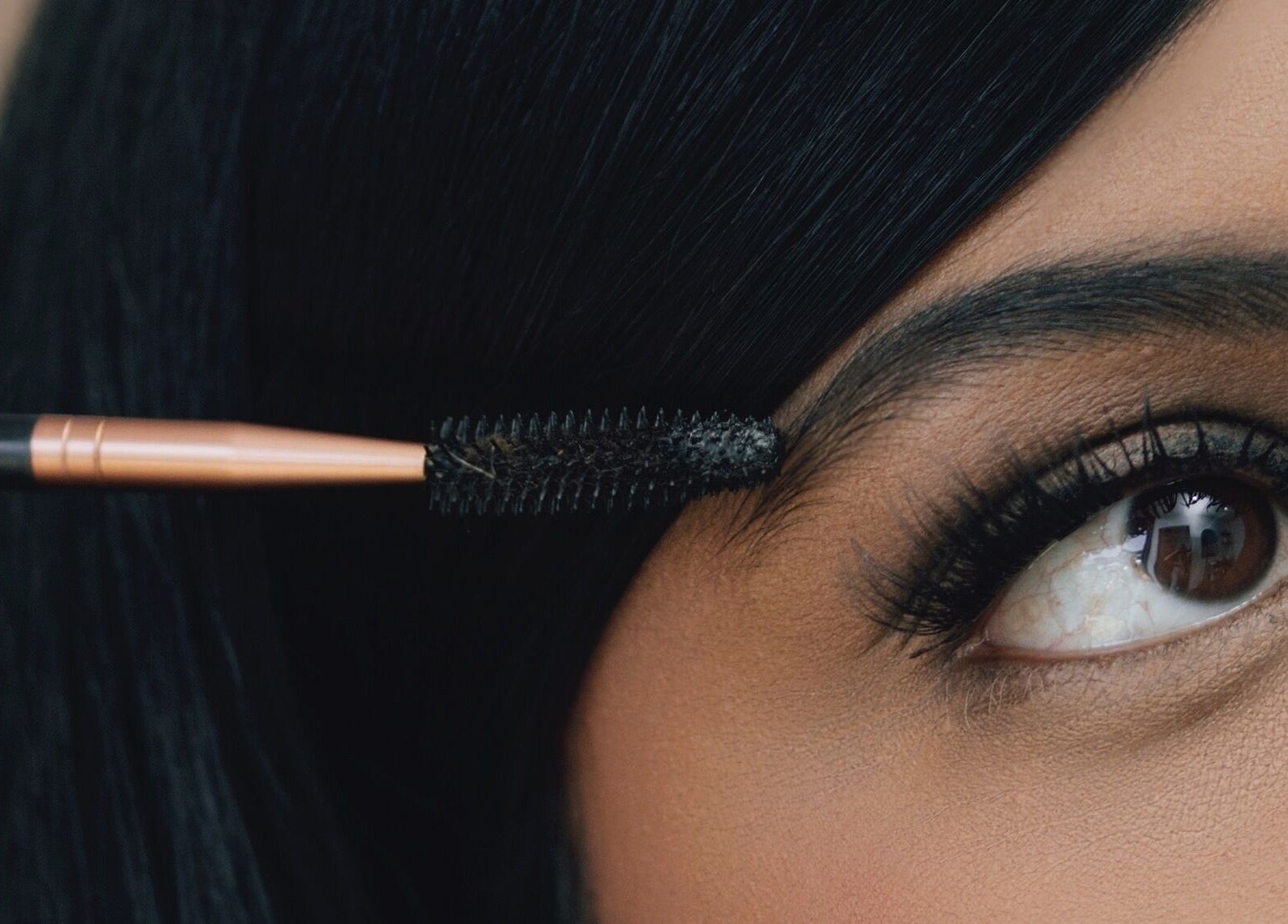 Close-up of eye makeup application at Kayswaxingroom, Umhlanga, Kwazulu-natal, ZA.