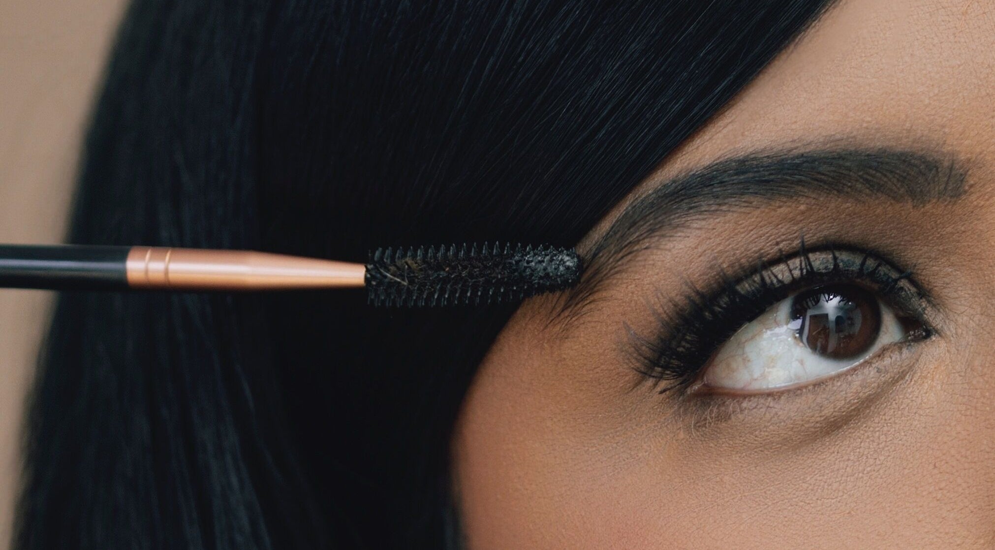 Close-up of eye makeup application at Kayswaxingroom, Umhlanga, Kwazulu-natal, ZA.