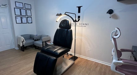 Elegant chair and decor at Nurse Jenni Medical Aesthetics and Skin Clinic in Warrington, England, GB.