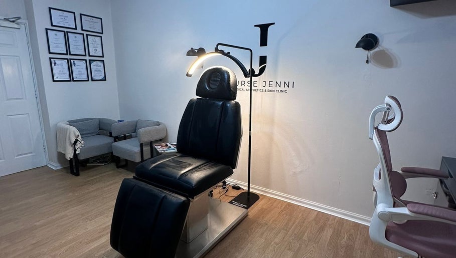 Modern treatment room at Nurse Jenni Medical Aesthetics and Skin Clinic in Warrington, England, GB.
