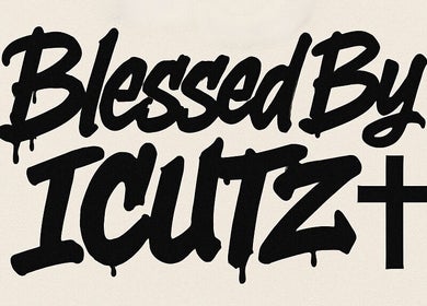 Logotipo estilizado BlessedBy_Icutz em grafite, Differdange, Esch-sur-alzette, LU.