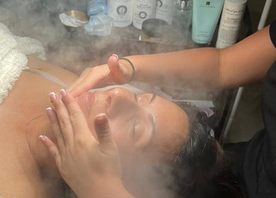 Facial steam treatment at House of Gaia, Aberbargoed, Wales, GB. Calm and rejuvenate your skin.