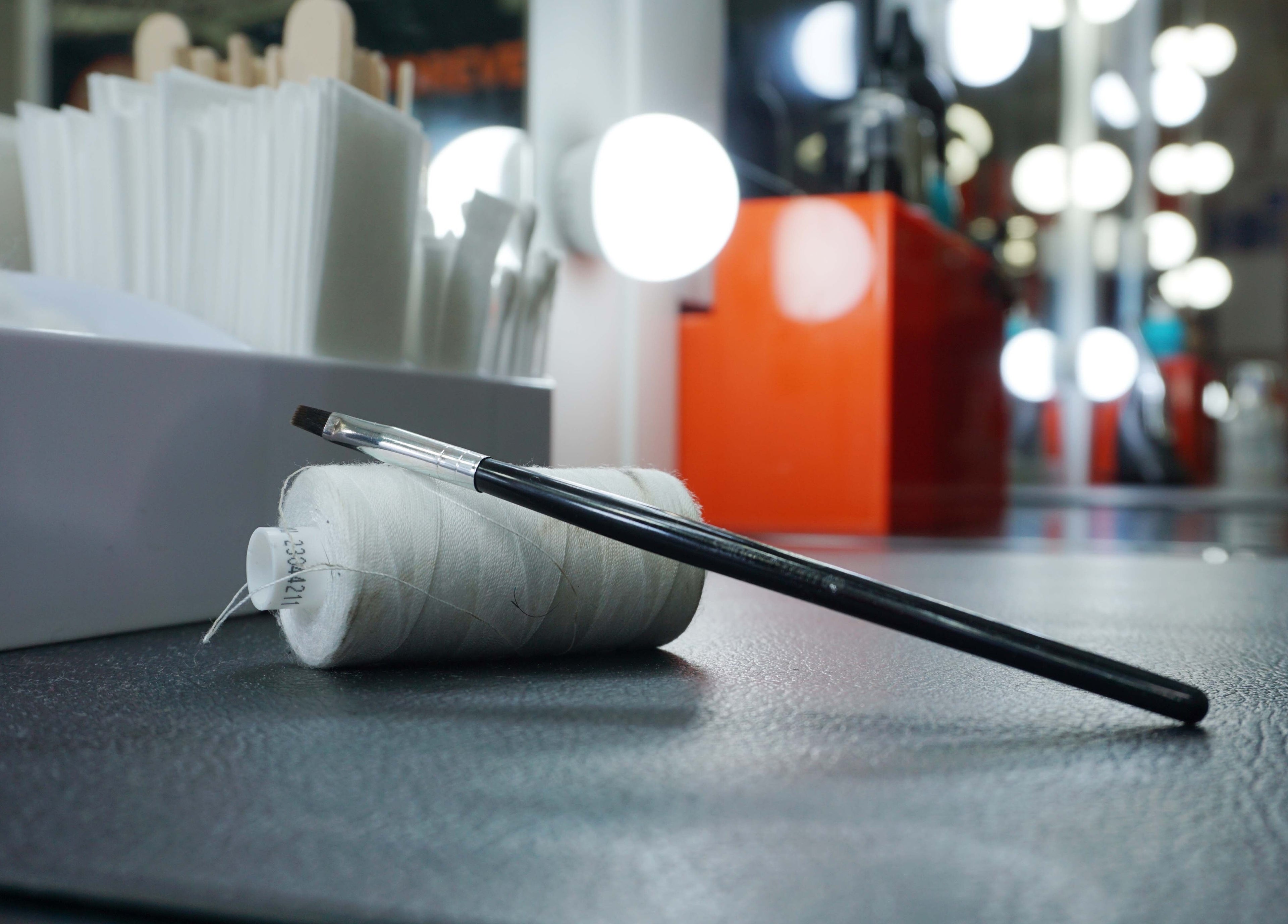 Beauty tools at Glamour Forever Preston, showcasing a spool and brush in Preston, England, GB.