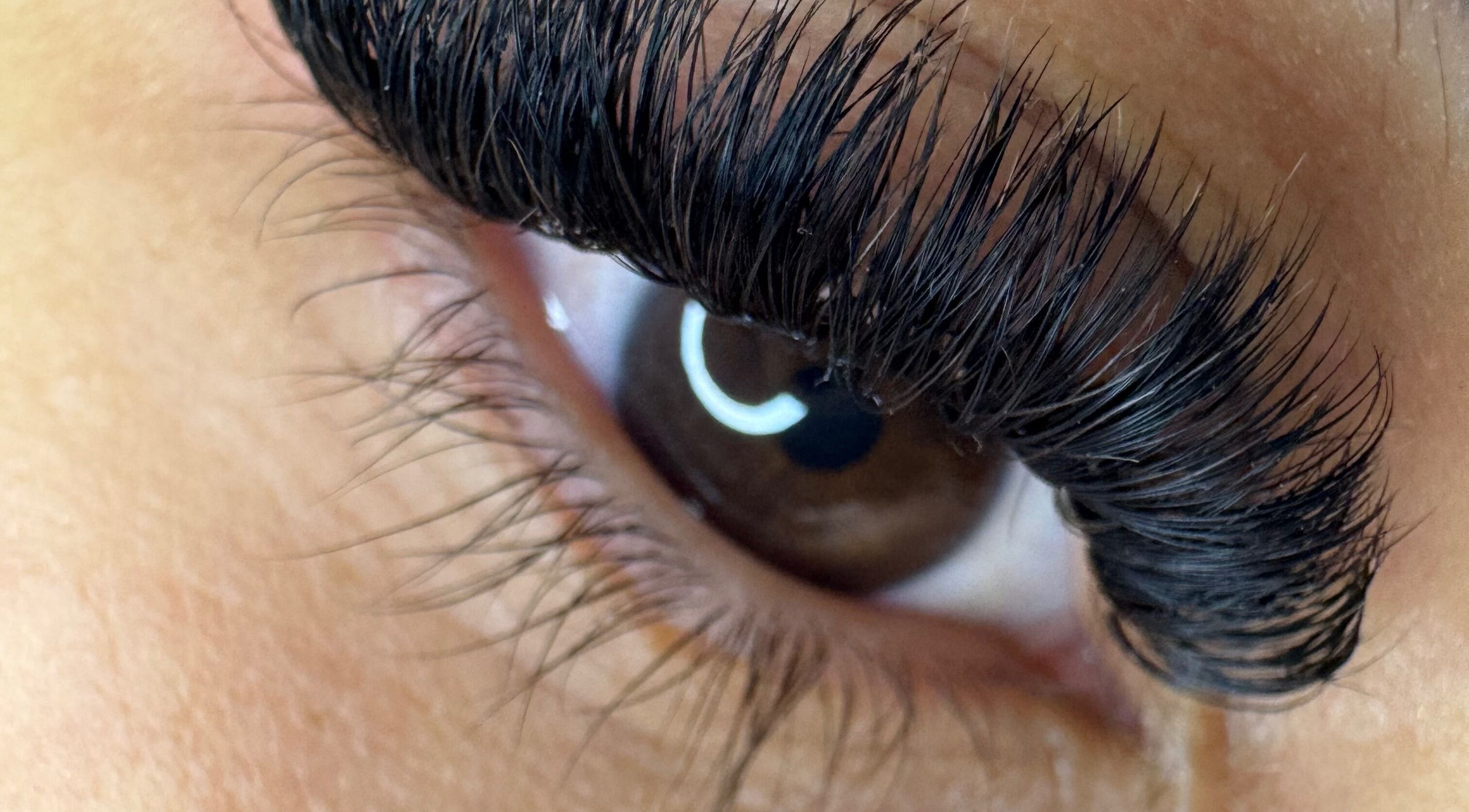 Close-up of expertly crafted eyelashes at Lashes By Juli, Rockdale, New South Wales, AU.