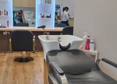 Modern styling station at Inspiration Salon, Kuching, Sarawak, MY offers a relaxing beauty experience.