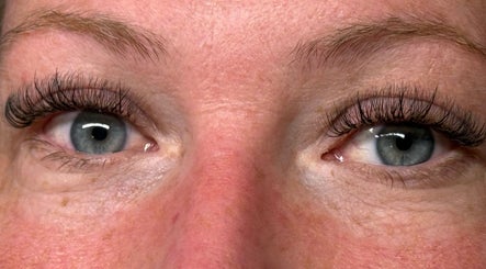 Close-up of expertly styled eyelashes at LashnBrow.byTaylor in Ogden, Utah, US.