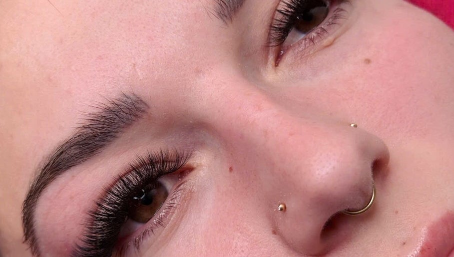 Close-up of eyelash extensions at Beauty Point GC, Robina, Queensland, AU, showcasing expert artistry.