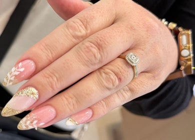 Elegant nail design with gold accents at Beauty Point GC, Robina, Queensland, AU.